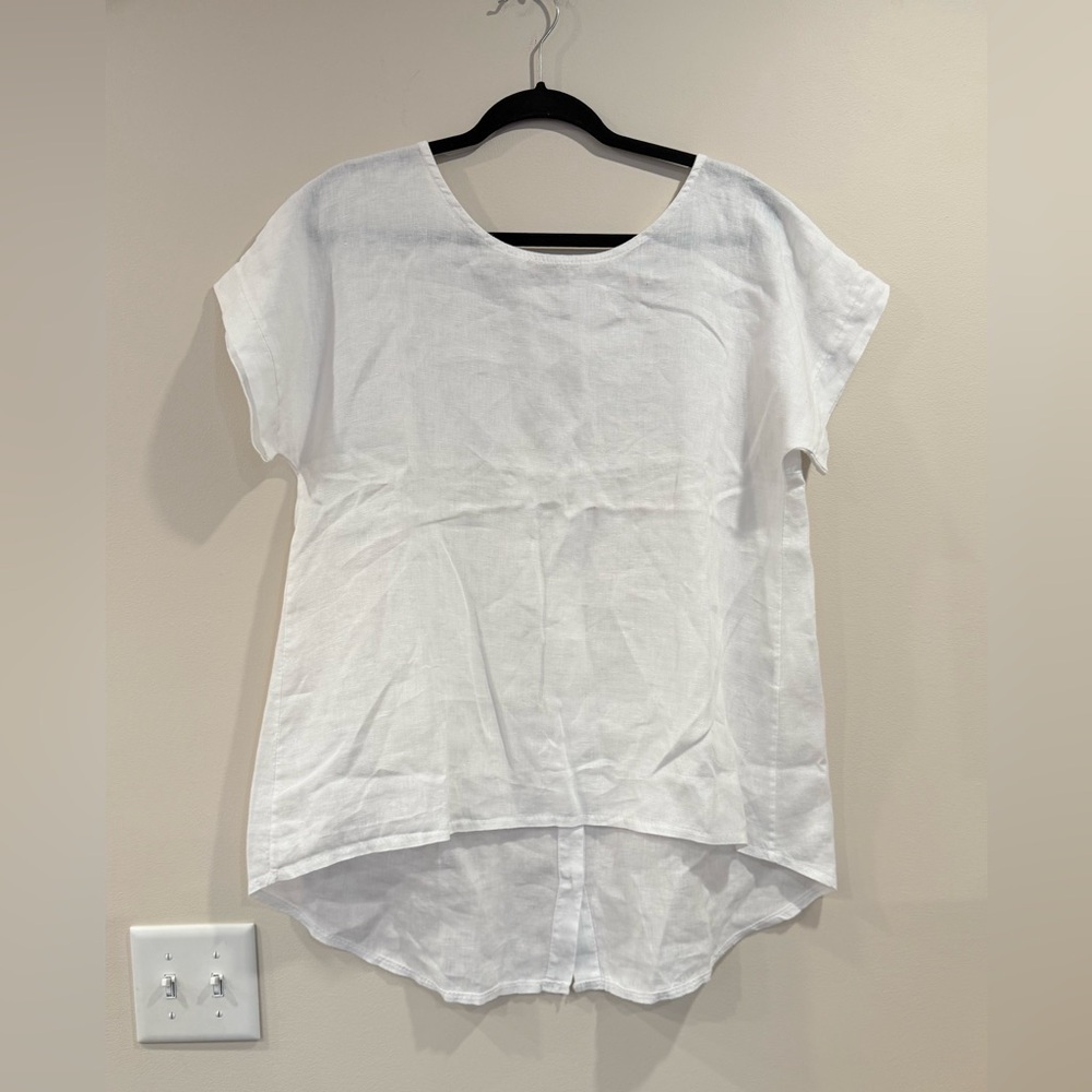 🔥Terzo Millennio Women's White Linen Top Size S oversized Like New🔥 - Picture 1 of 5